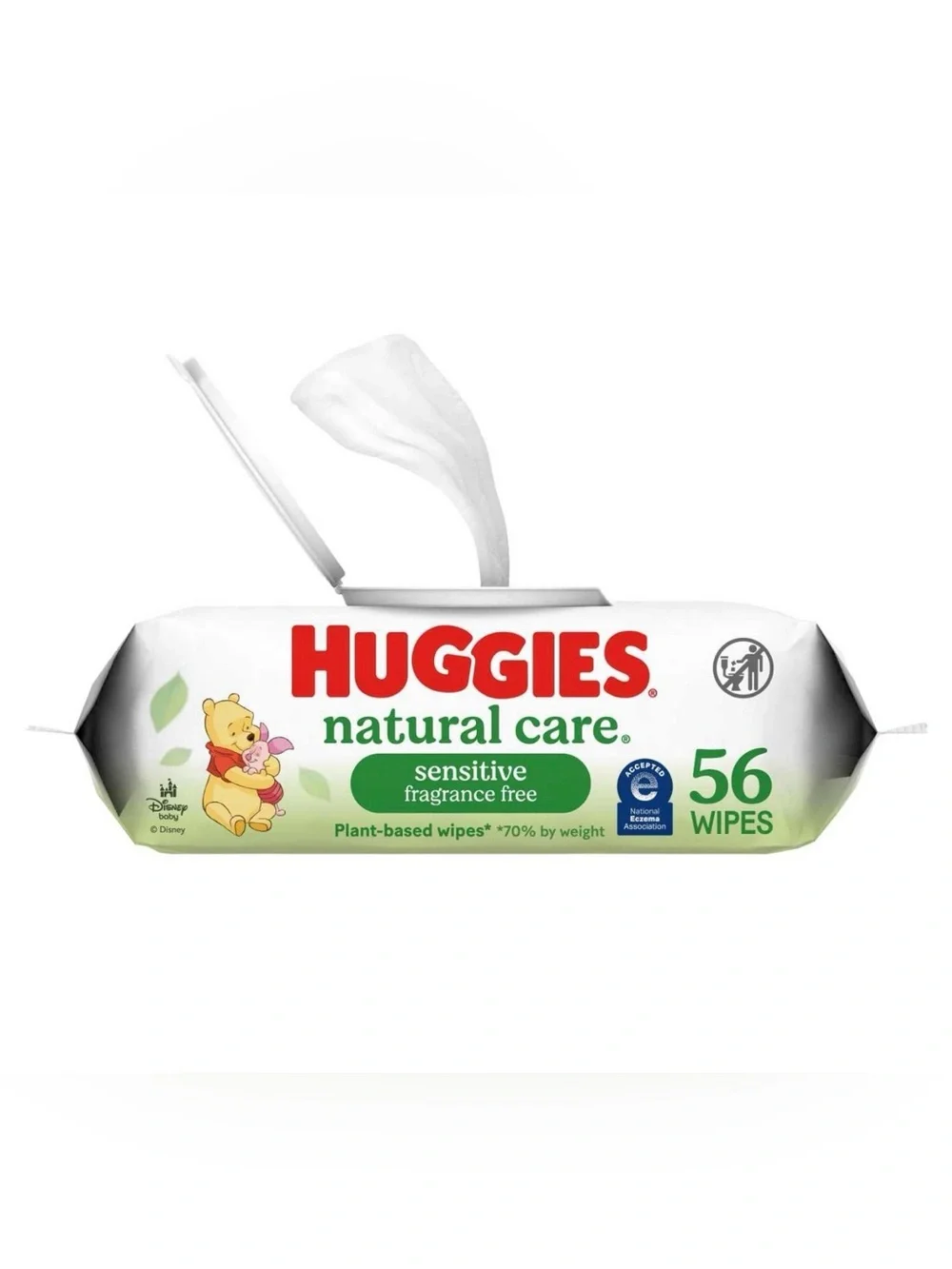 Huggies Natural Care Baby Wipes 56‎ Count Per Pack Lot of 2 Packs - 112 wipes